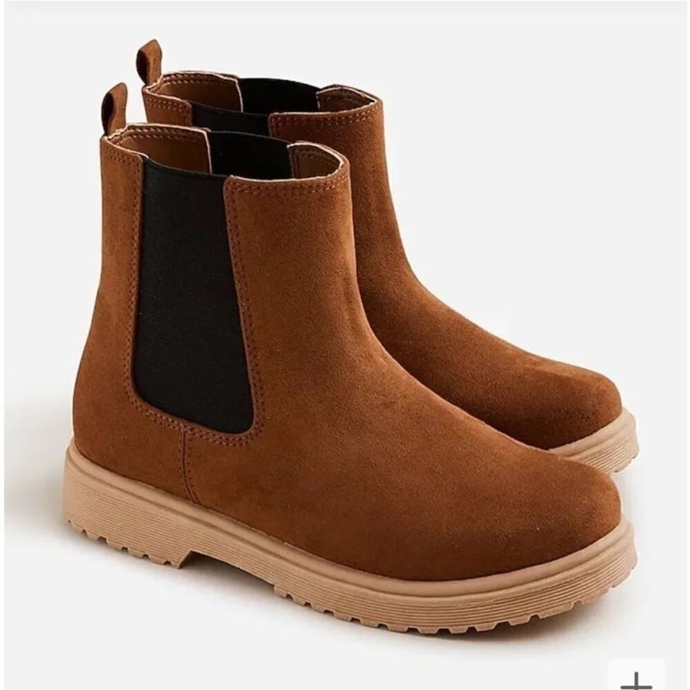 J.Crew Crewcuts Girls' lug-sole boots in brown suede size 13